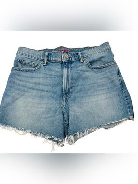 Lucky Brand 90s Midi Medium Wash Denim Cut Off Shorts Rise 11.5” Size 10